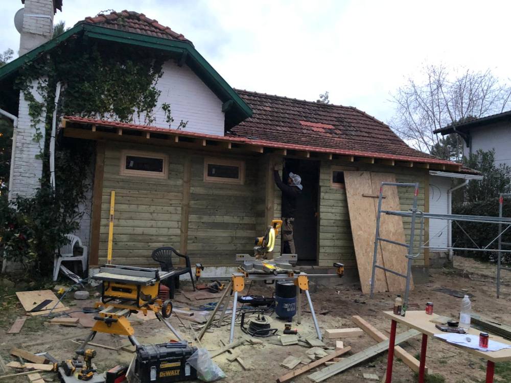 maison chantier bardage