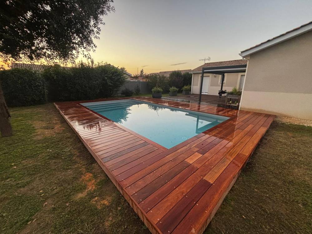 terrasse ipé avec piscine